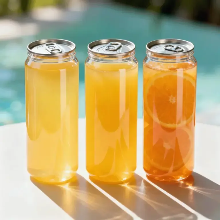 Clear PET Plastic Beverage Cans with Easy Open Lid for Drinks Packaging